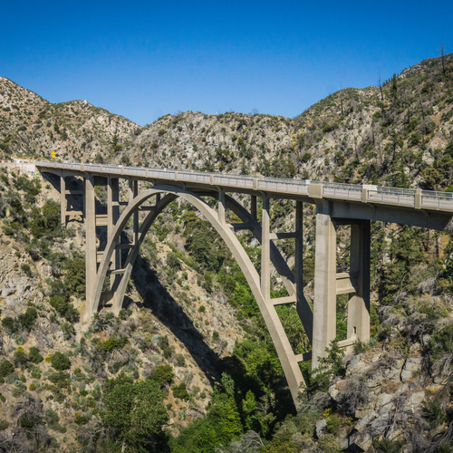 A bridge in the San Gabriel Mountains. 